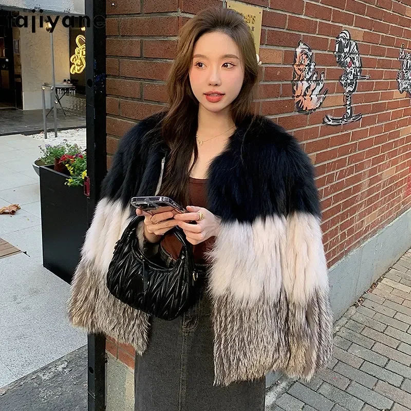 

Tajiyane High Quality Fox Fur Coat Women New 2023 Winter Fashion Fox Fur Jackets Women Fur Coats Clothes for Woman Veste Femmes