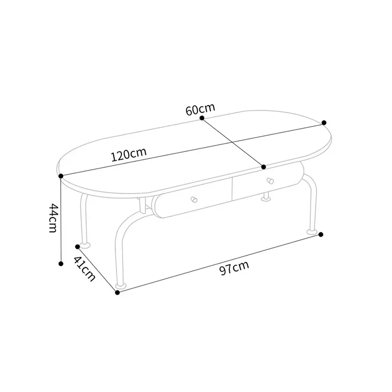 Aesthetic Design Coffee Table With Drawers Vintage Oval Metal Legs Coffee Table French Elegant Coffee Table Home Furniture