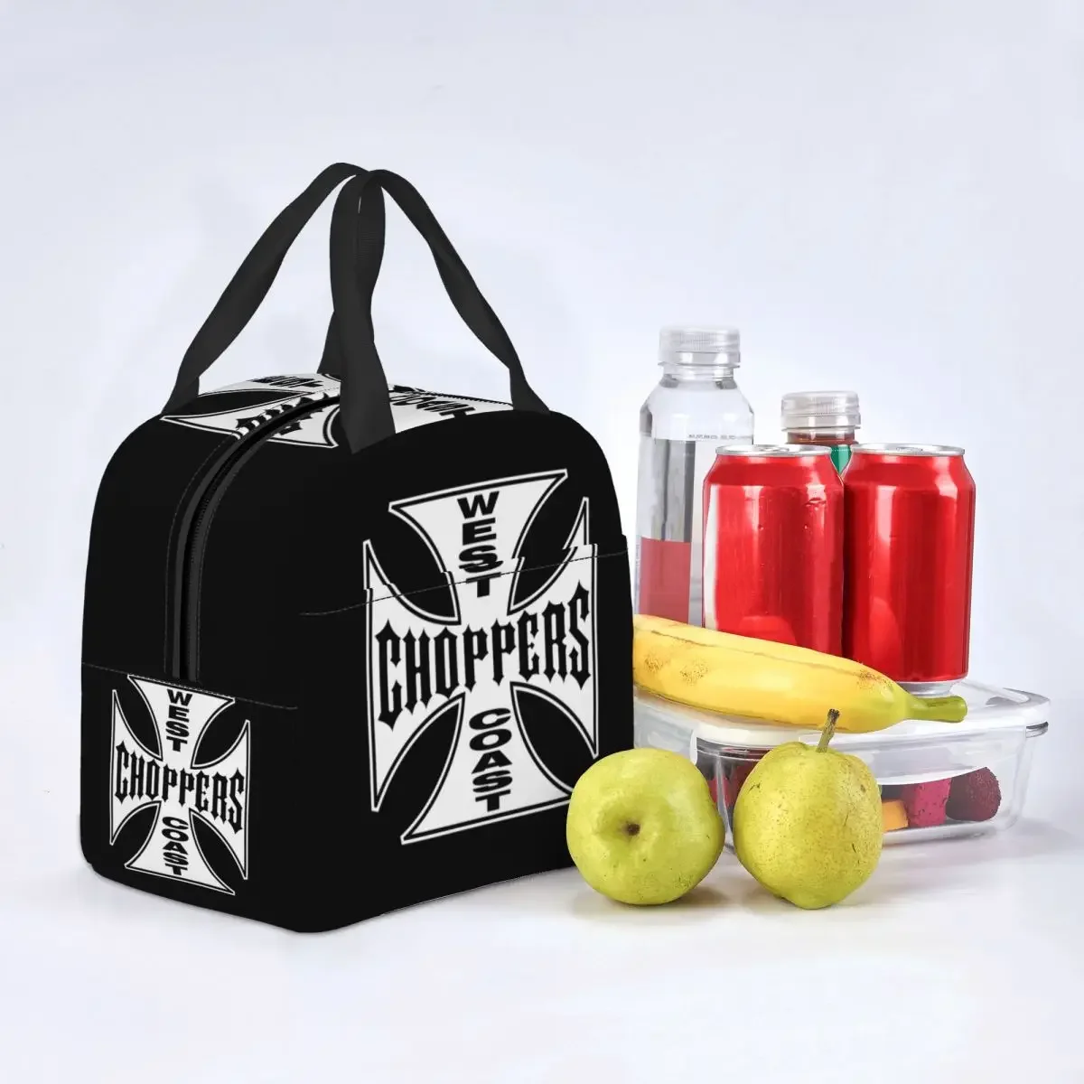 West Coast Iron Cross Choppers Lunch Box Warm Cooler Thermal Food Insulated Lunch Bag for Women School Picnic Tote Container