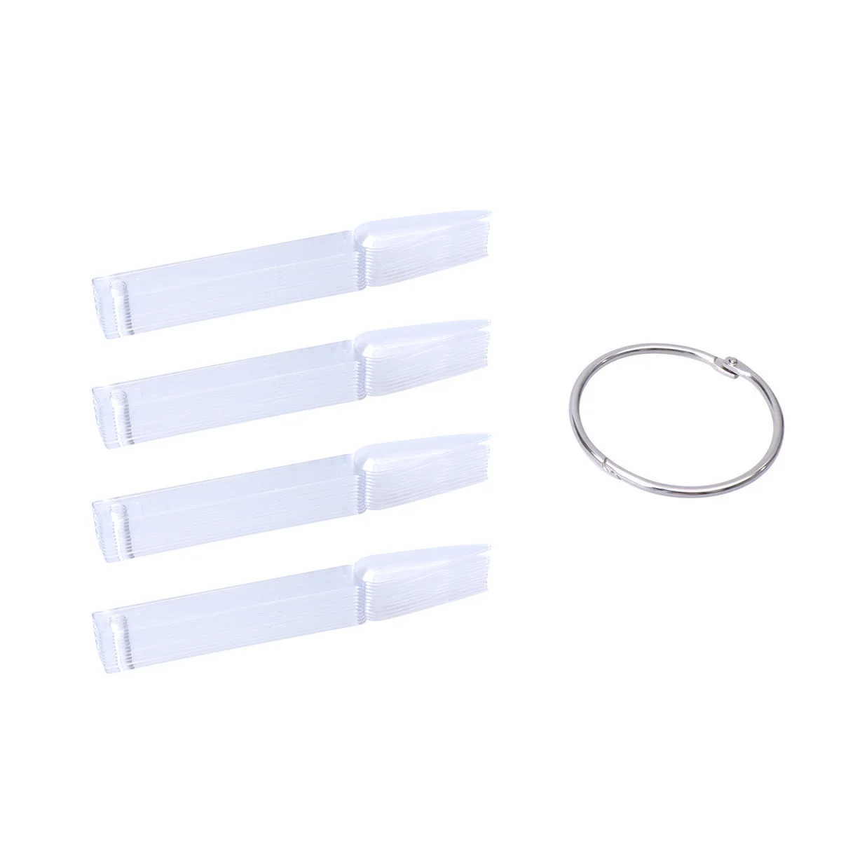 2 juegos de puntas de exhibición de uñas, plantillas de práctica transparentes con forma de abanico, placas de colores duraderas para esmalte de uñas, palos de 40 piezas cada juego