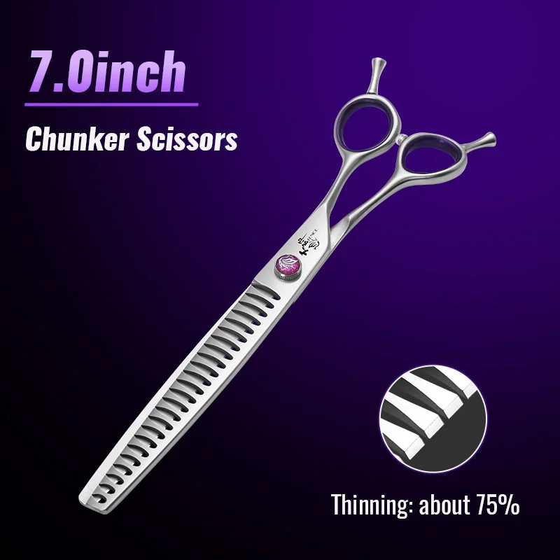 Fenice 7.0/7.5/8.0 inch Professionele Pet Grooming Scharen Visgraat Tanden Rechte/Gebogen Chunker Schaar JP440C Groomer Gereedschap