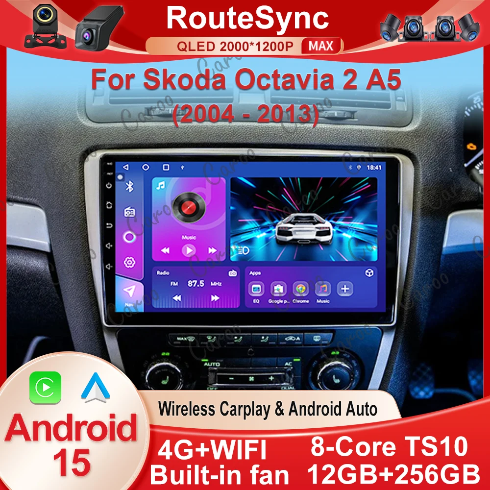 

Android For Skoda Octavia 2 A5 2004-2013 Multimedia Car Stereo Radio 4G Auto WiFi Player Screen Navigation DSP GPS No 2Din DVD