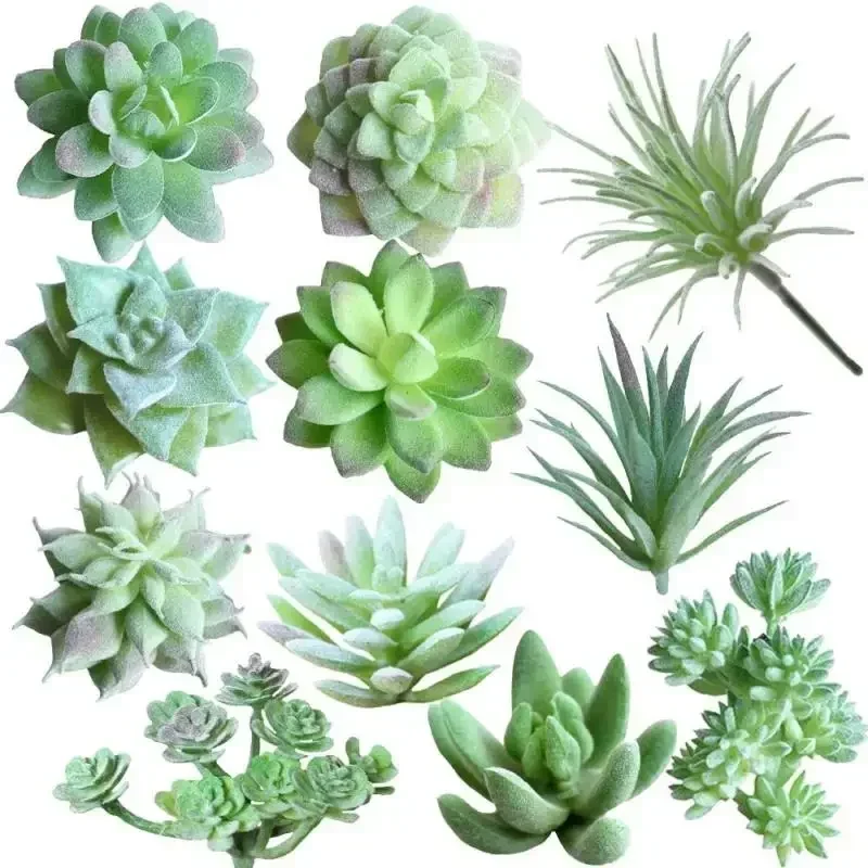 11 pçs plantas artificiais sem vaso decorativas suculentas falso paisagem verde artesanato decoração de outono outono suculentas vivas ornamentos