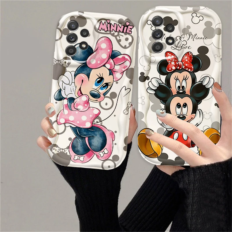 Minnie Fashion Baby For Samsung A55 A54 A53 A52 A35 A34 A33 A32 A25 A24 A23 A22 A21S A15 A13 A14 5G Wave Oil TPU Phone Case