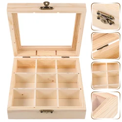 Fine Workmanship Storage Box Tea Wooden Candy Holder Organizer for Bags Glass Container