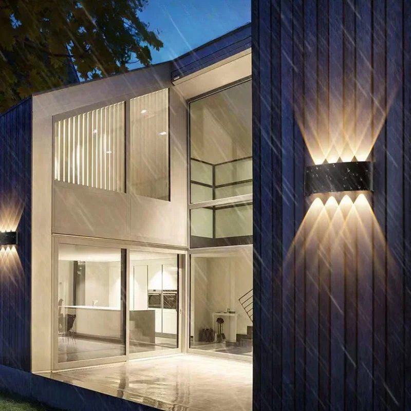 Imagem -05 - Outdoor Impermeável Led Wall Light up And Down Lights Jardim Pátio Motion Sensor de Iluminação Modernos Arandelas Exteriores Simples Moderno