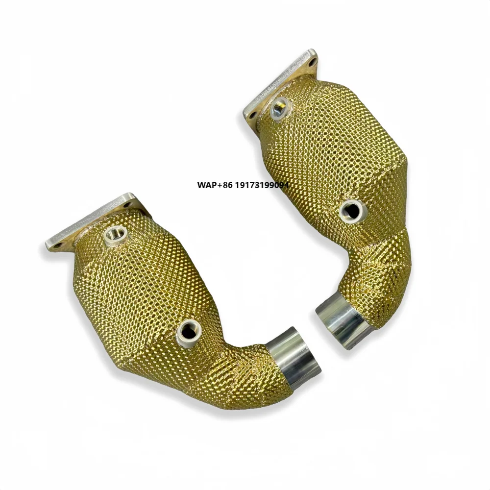 

Gold Edition Insulated Downpipe Header for 997.2 Turbo 3.8T 2004-2012 Car Performance Exhaust Pipes Catalytic Converter