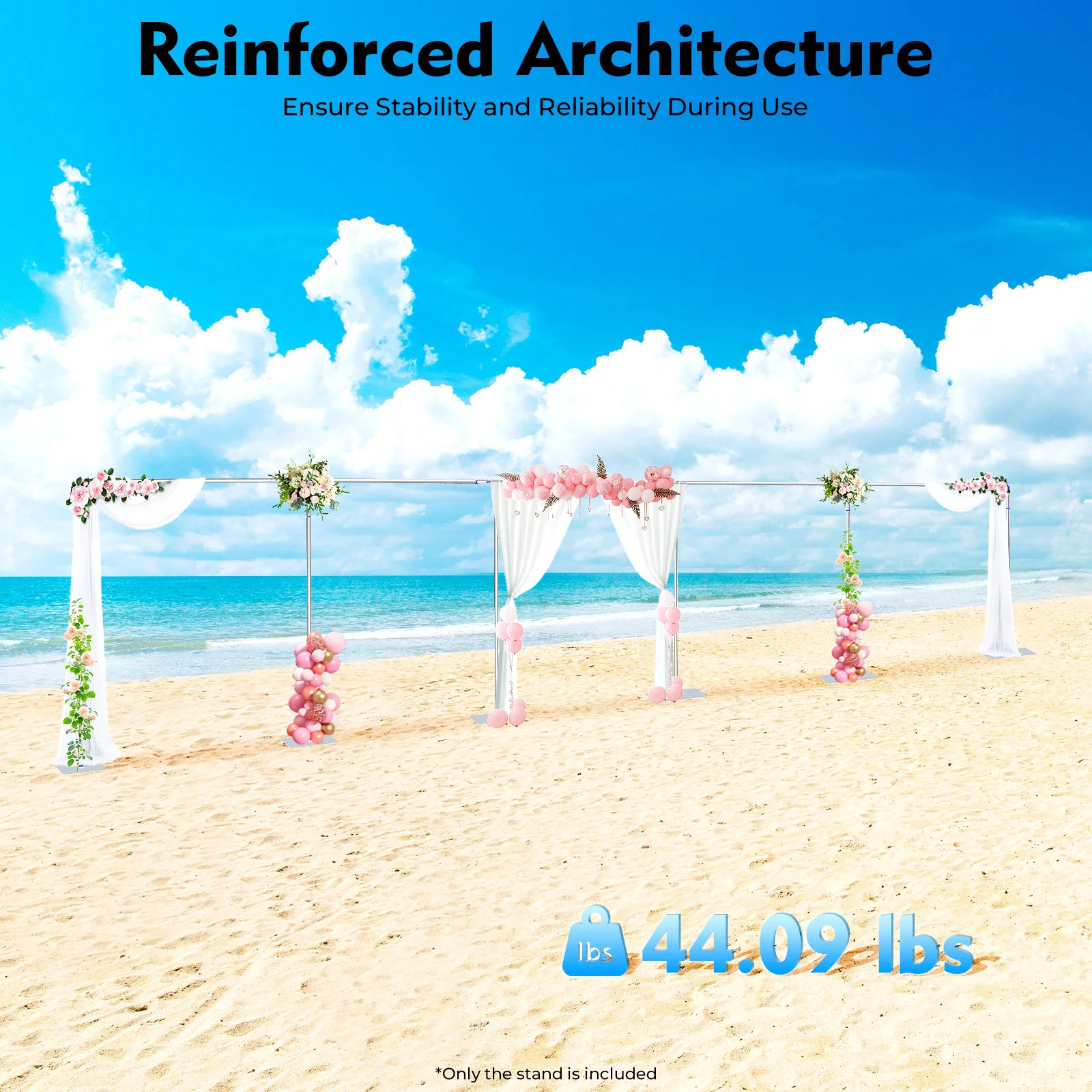 

9.84*49.21ft Wedding Decoration Stand Backdrop Stand Metal Arch Frame Backdrop Stand Kit Photography Background Support System