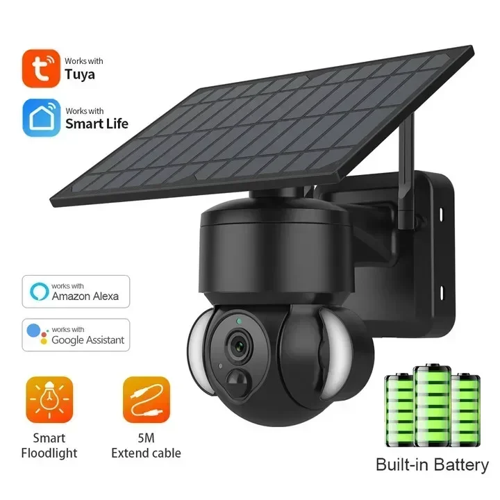 1080p TUYA Camera with Solar Panel PIR Motion Detection Can Be Installed Separately Video Surveillance CCTV Supports Alexa