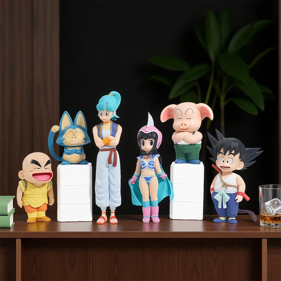 Dragon Ball Z 6-teiliges Q-Version Sammlerfiguren-Set Son Goku Krillin Chichi Bulma Puar Oolong PVC Anime-Modell Weihnachtsgeschenke