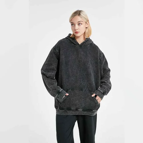 Imagen 2 del producto Sudaderas con capucha lavadas Vintage para hombres y mujeres, algodón Retro, manga larga, sudaderas Harajuku, moda suelta, Jersey Y2k, ropa de calle Hip Hop