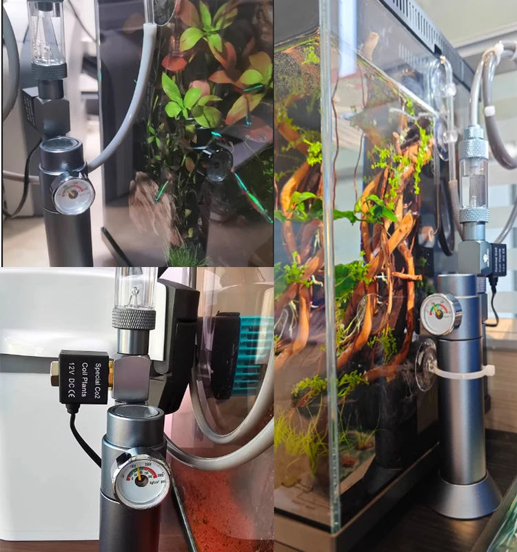 DIY Aquarium CO2 Regler Magnetventil Blase Zähler CO2 Kleine Gas Flasche 3-8UNF Aquarium CO2 Druckminderventil – Detail 19