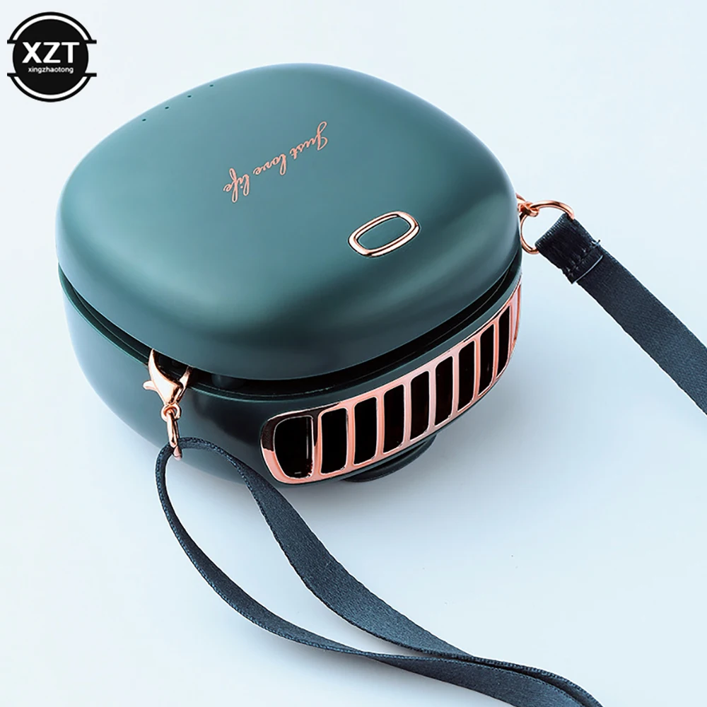 2023 New Mini Portable Hanging Waist Neck Fan Hands Free USB 3 Speed Adjustable Air Cooler Drop Shipping Summer Outdoor