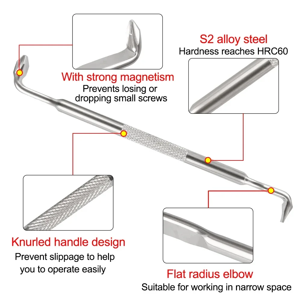 2pcs Z Type Offset Screwdriver S2 Steel Magnetic Tip Screwdriver Double Head Screwdriver with PH2 SL6 Phillips Slotted Head