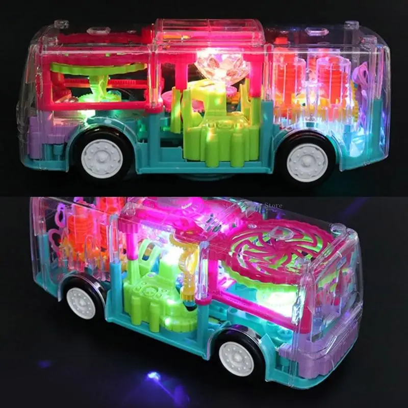 Elektrisch busspeelgoed voor kinderen met kleurrijke versnellingen Muziek Lichteffecten 360 graden bewegingsveilig Plastic voor