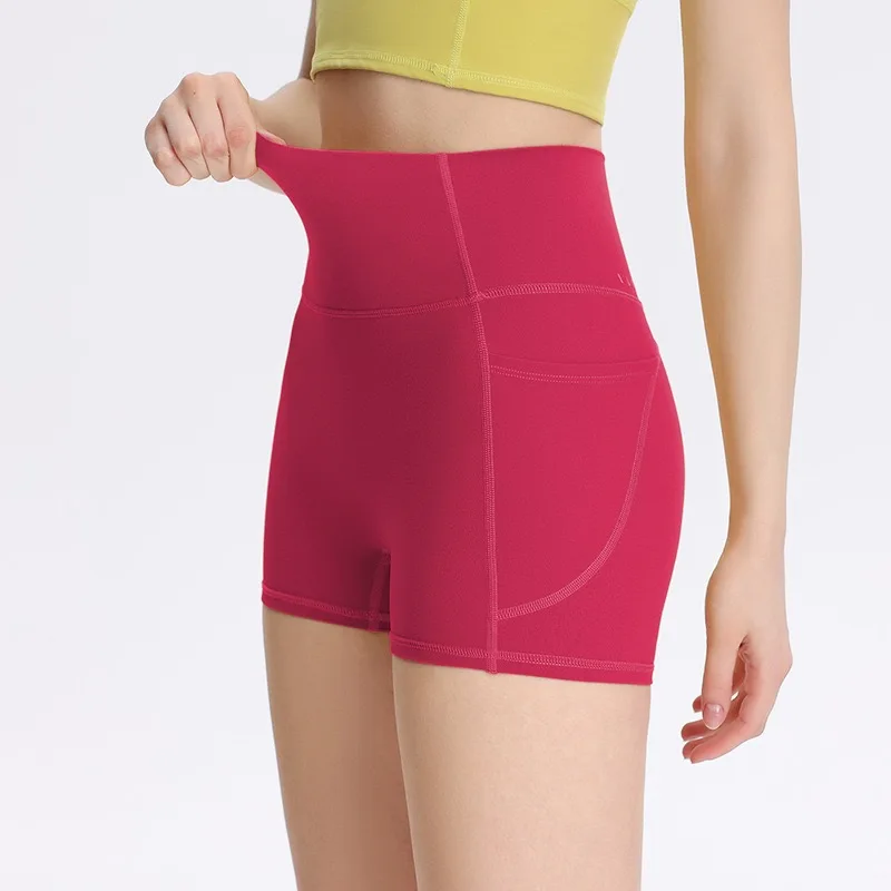 Women's Quick-drying High Waist Belly-tightening Peach Hip Lifting Training Outdoor Cycling Slimming Three-point Shorts