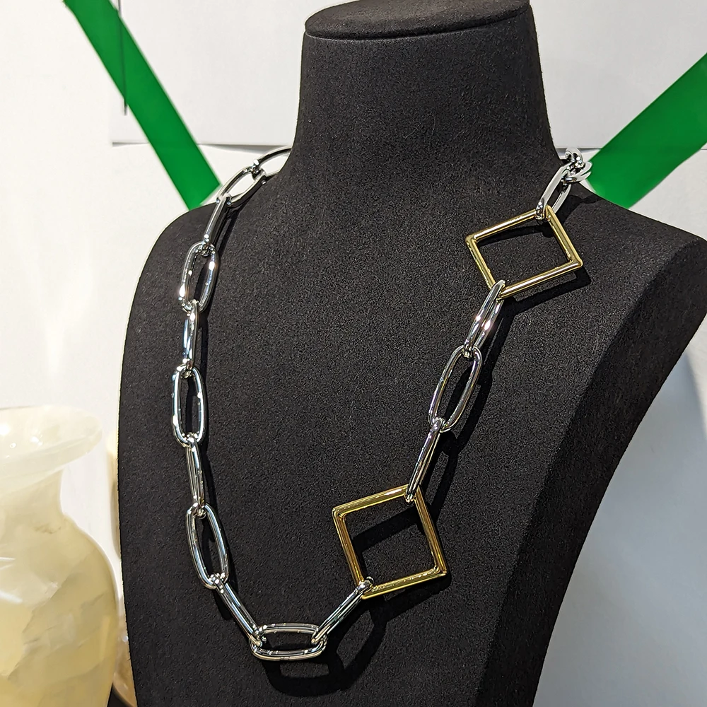 Amorita Boutique Punk Chain Necklace Geometric Necklace Handmade Jewelry Gift Accessories Choker Necklace Unisex Minimalism