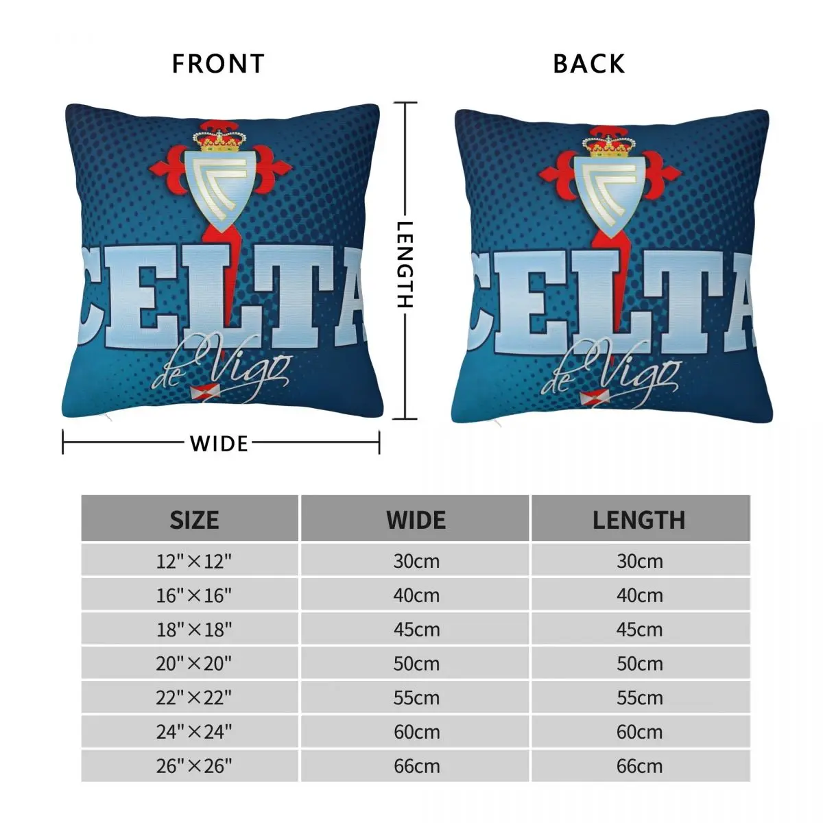 FC CELTA VIGO Square Pillowcase Cushion Cover Pillow Case Throw Pillow Cover for Home Bedroom Car