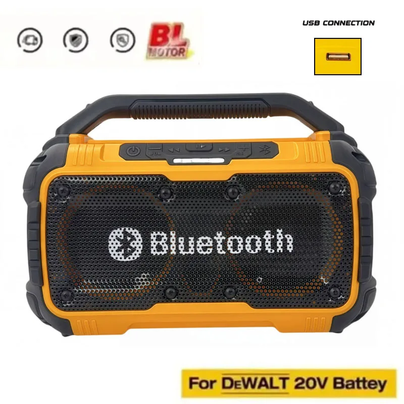 Portable Bluetooth Speaker Compatible Subwoofer Outdoor Construction Site Waterproof Loudspeaker Stereo Surround