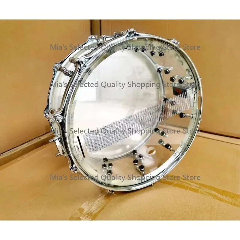 Durable Acrylic Snare Drum Clear Utility 8/10/12/14x 5.5 Size Options for Drummers