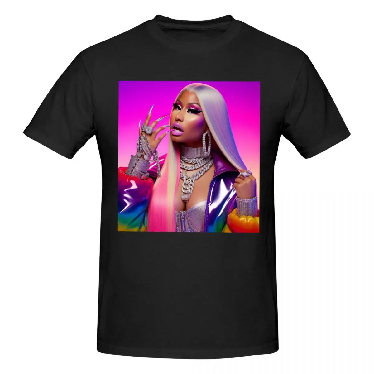 

Nicki Minaj Tour 2024 Pink Friday Men T-Shirt Classic Oversized T Shirts Men's Round Neck Cotton Tees Short Summer Male