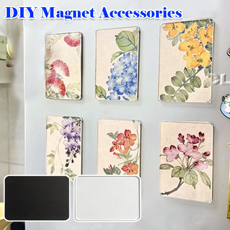 5x3cm DIY Acrylic Fridge Magnet Set, Strong Magnetic Sticker Kit for Home Decor, Custom Photo Postcard Handmade Souvenir Gift