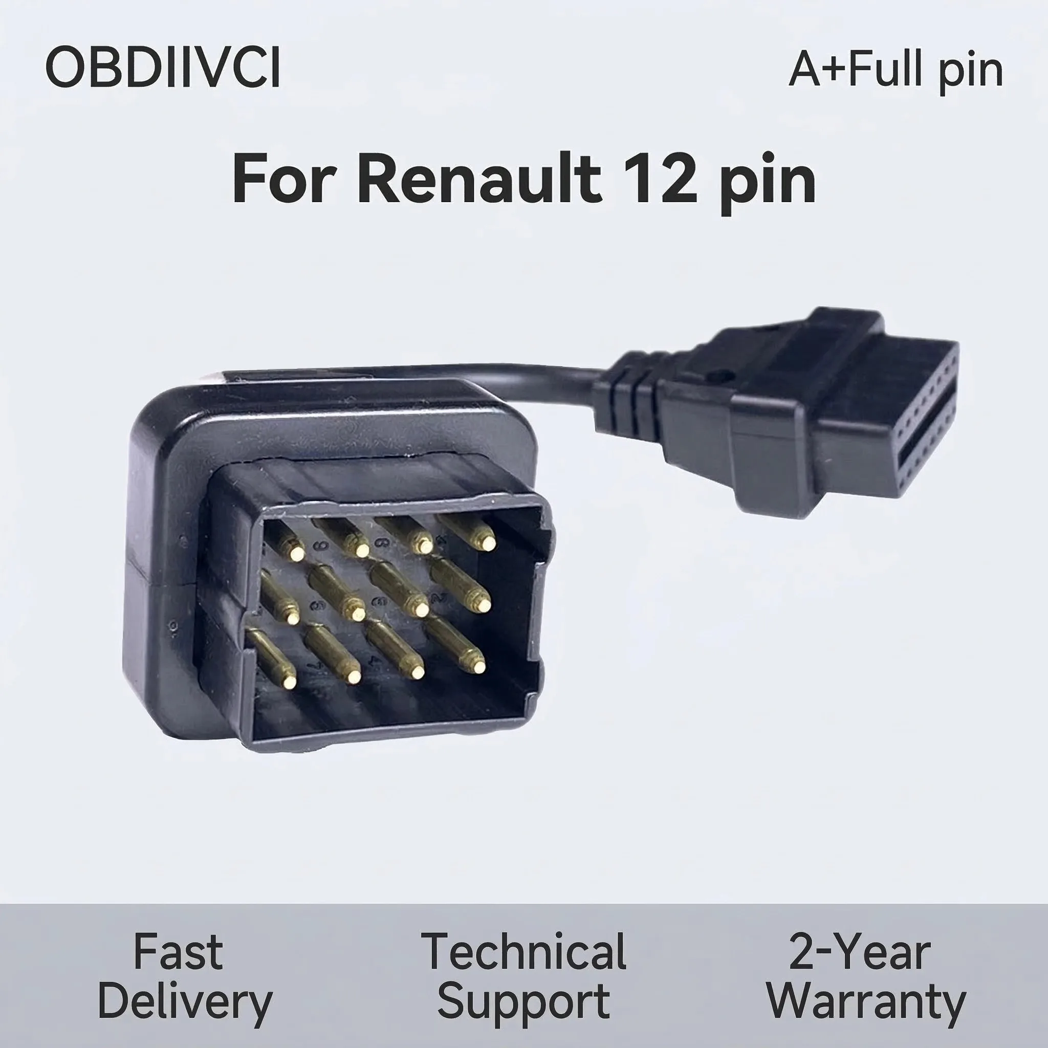 For Renault 12Pin to 16pin Full Pin OBD2 OBD II Connector Adapter 12 pin Car Diagnostic Cable 16 PIN