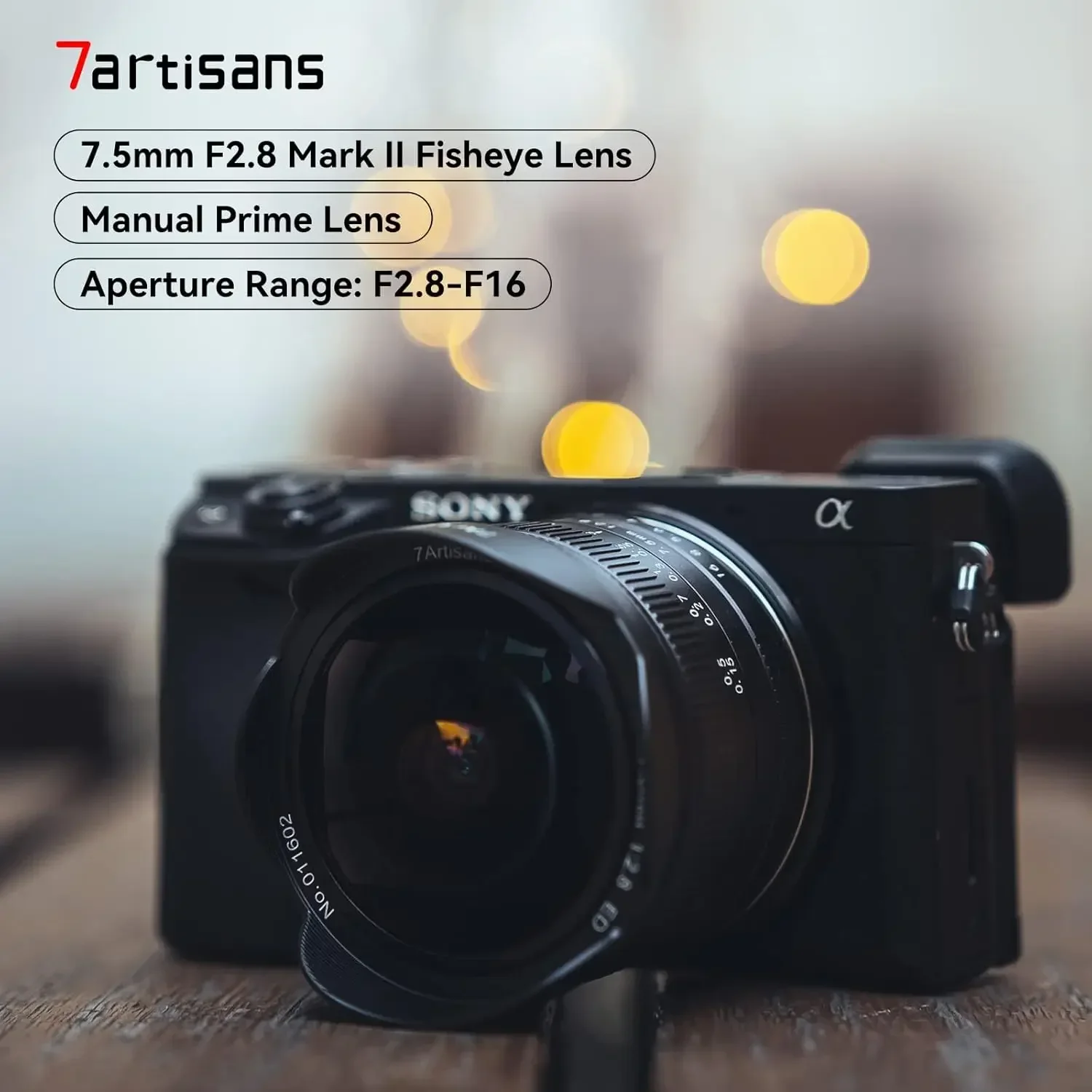 7Artisans 7.5mm F2.8 II Fisheye Lens Wide Angle Manual Focus Fixed for Sony E Fuji XF Nikon Z Micro M4/3 Canon EOS-M M50