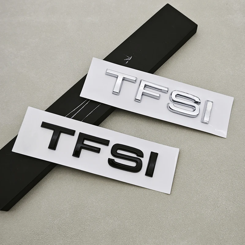 1 قطعة ثلاثية الأبعاد ABS كروم لامع أسود شعار TFSI سيارة الخلفي شعار ملصق لأودي A1 A3 A4 A5 A6 A7 A8 S3 S6 Q3 Q5 Q7 TT RS اكسسوارات