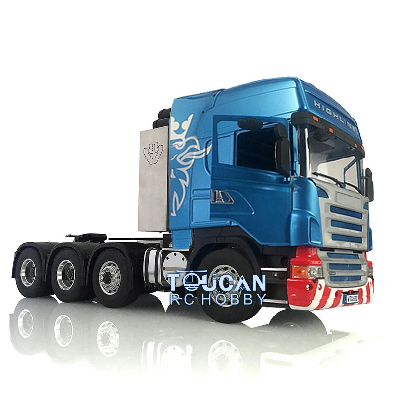 1/14 LESU 8*8 RC Tractor Truck Car Model Painted Metal Chassis W/ Cabin Set Servo 540 Motor 2Speed Gearbox Remoted Vehicle