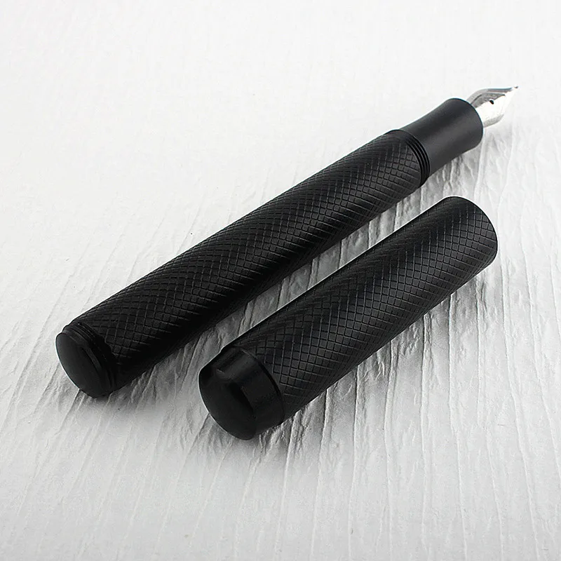 Premium Business Office Mini Short Black Fountain Pen Extra Fine 0.38mm Nib Writing Luxury Pen