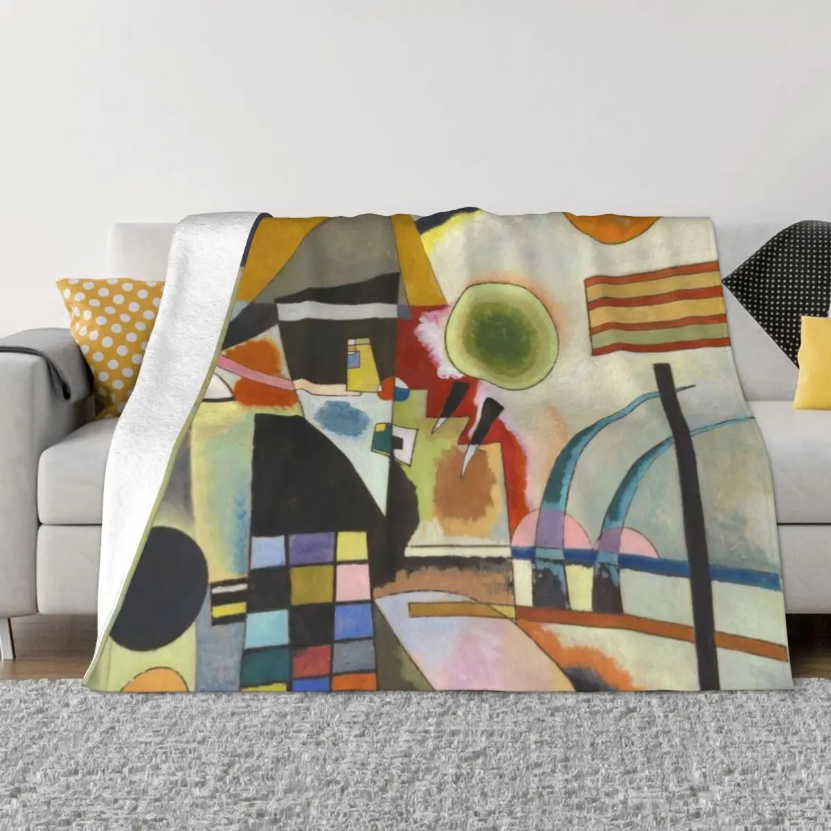 Wassily Kandinsky 4 Swinging Throw Blanket Decorative Sofa Blankets Designer Blankets