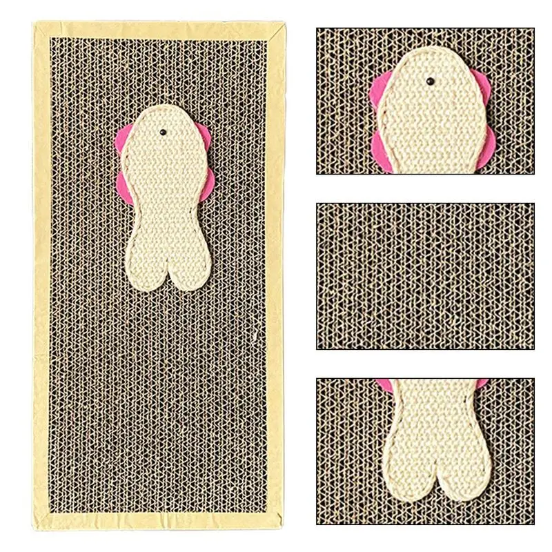 Cat Scratcher Pad With Reversible Scratch Textures Design Durable Cat Scratch Cardboard For Indoor Cats Toys Kitten Lounge