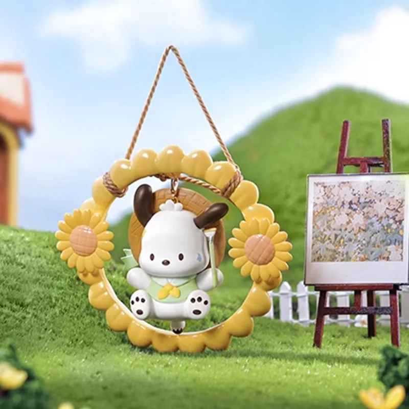 Japanische Sanrio Kawaii Pochacco Blumen- und Jugendserie Ornament Cartoon Auto Zentrale Steuerung Dekoration Kinder Festival Geschenk