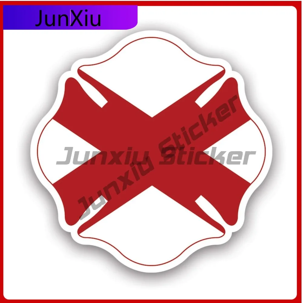 

Alabama State Maltese Cross Shaped Sticker Cool Window Waterproof Vinyl Decal For Motorcycle Helmet High Quality Outdoor Sticker