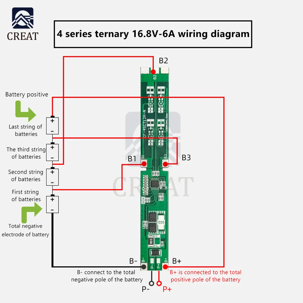 4S 16.8V 6A płyta zabezpieczająca baterię litową trójskładnikowy ten sam Port bez równowagi płyta zabezpieczająca baterię litową