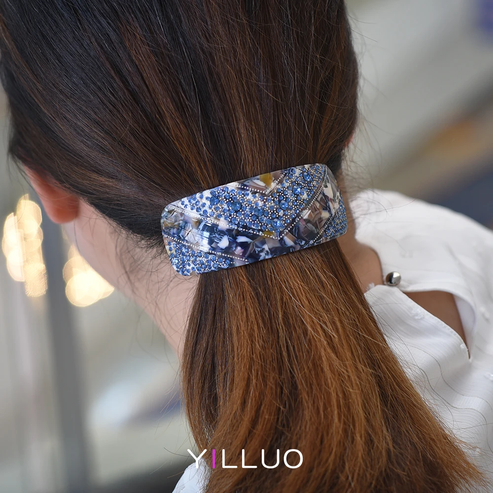 Women Headwear Large Size Rhinestone Hair Clip Ponytail Clamp Fashion Hair Barrette Cute Hair Accessories For Women