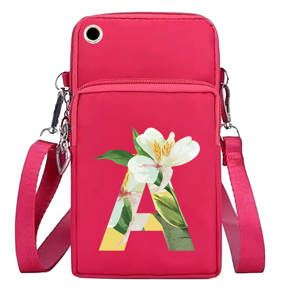 Mobile Phone Bag for Iphone/huawei/xiaomi/samsung Universal Shoulder Bags Wrist Pack Arm Bags with Headset Hole Floral Pattern