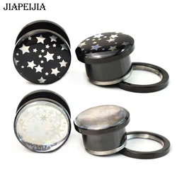 2pcs 3-30mm Star Pattern Ear Tunnels Plugs and Gauges Screw Fit Ear Stretcher Expander Body Piercing Jewelry for Women Men