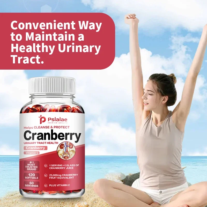 Organic Cranberry Capsules - Supports Urinary System Health Bladder Health, Antioxidant - Rich in Vitamin C