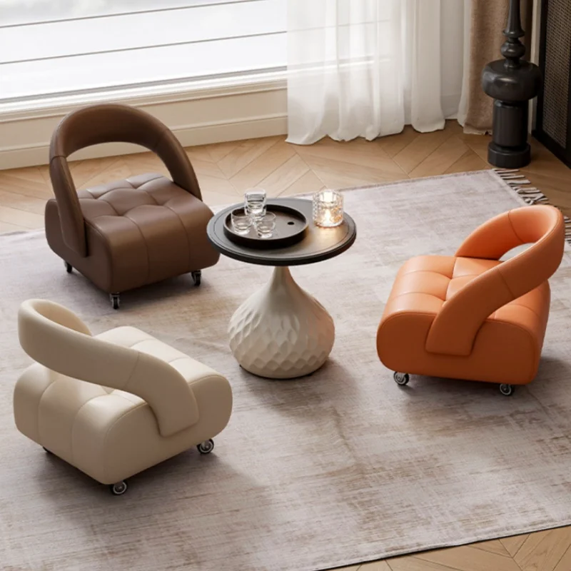 Picture 4: Swivel Chair Small Stool Home Use with Sliding Wheels Sofa Stool Shoe-changing Stool Backrest Chair Shoe Bench New