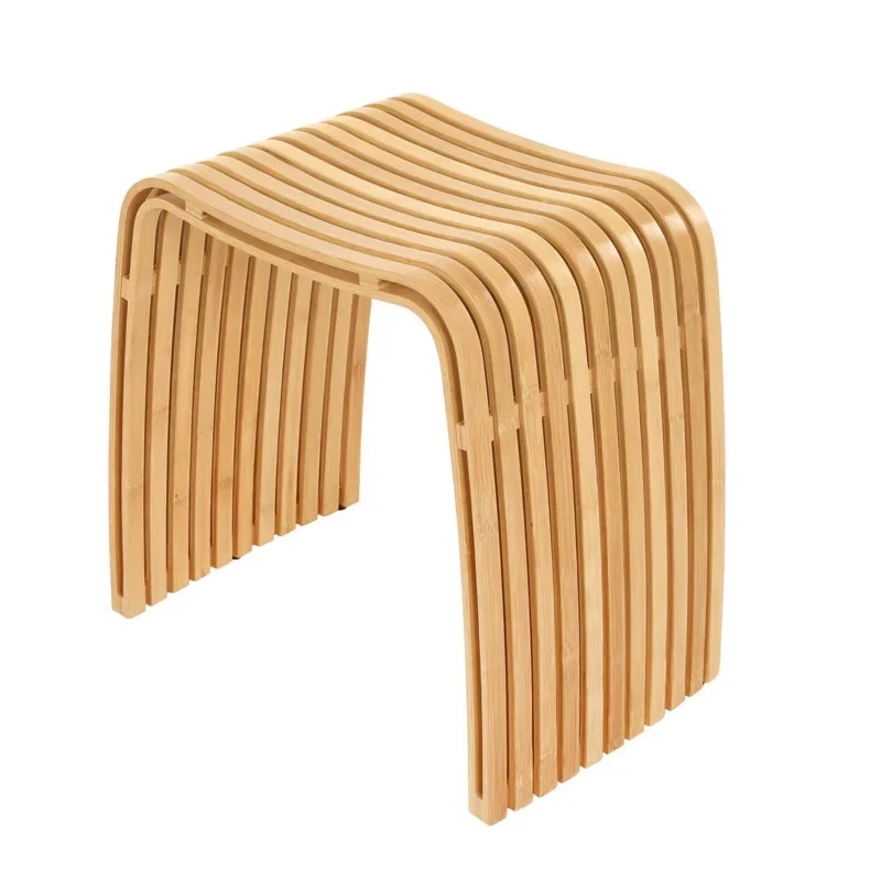 

Simple Bamboo Living Room Leisure Dining Stool Household Waterproof Bathroom Stool Modern Porch Shoe Stool