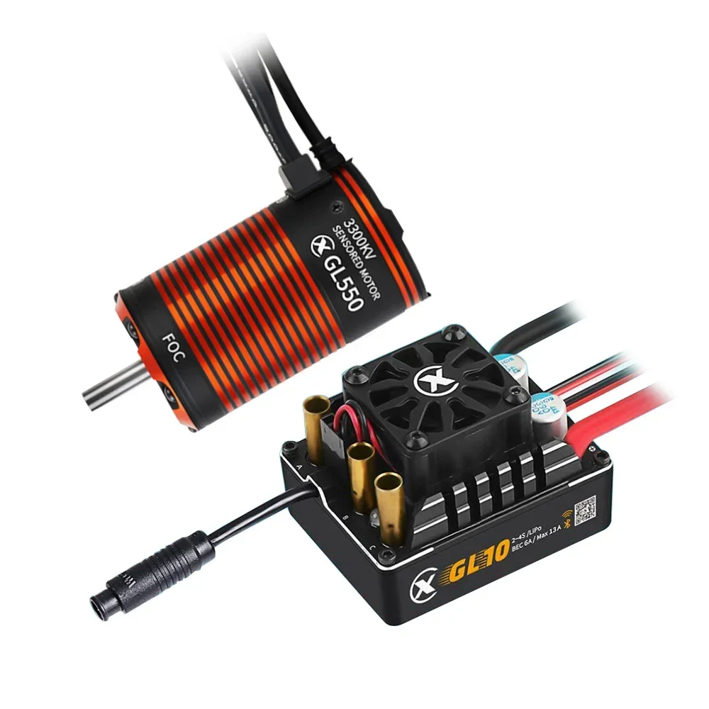 UniFlyXC-ESC GL10 80A FOC Brushless Sensored ESC Motor Combo GL540 2800KV GL550 3300KV Waterproof for 1/10 1/8 RC Rock Crawler C