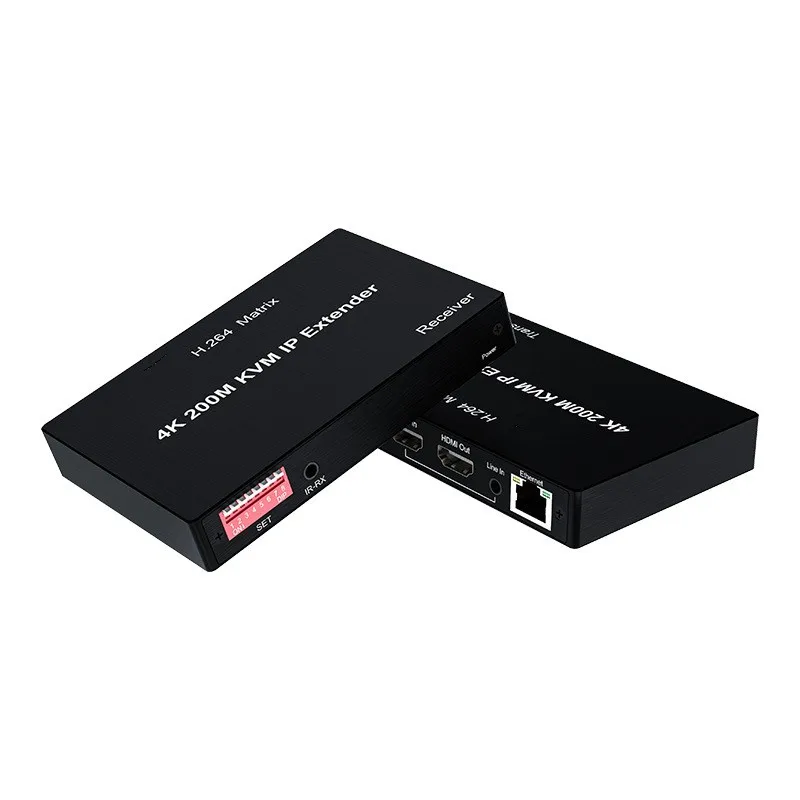 4K 200M HD IP KVM Extender over Cat5e/6 Cable H.264 HD KVM Matrix Extender Many TX to Many RX Support Mouse Keyboard PC TV