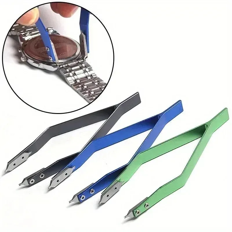 Pinça de Precisão em Aço Inoxidável Tipo V para Remoção de Pinos de Pulseira de Relógio, Ferramenta para Reparo de Joias e DIY