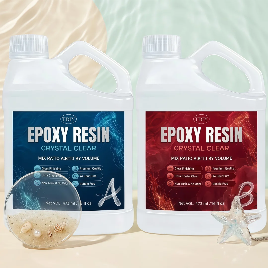 1:1 Ratio High Gloss EPOXY RESIN Kit DIY Casting Supplies Holiday Decor Projects For Home Artwork Countertops