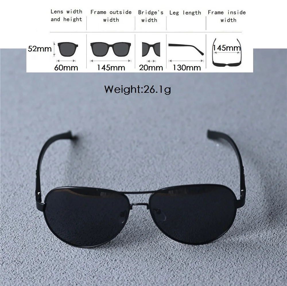 Evove 150mm Men Polarized Sunglasses Oversized Black Sun Glasses for Male Aviation Driving Fishing Shades Spring Hinge UV400