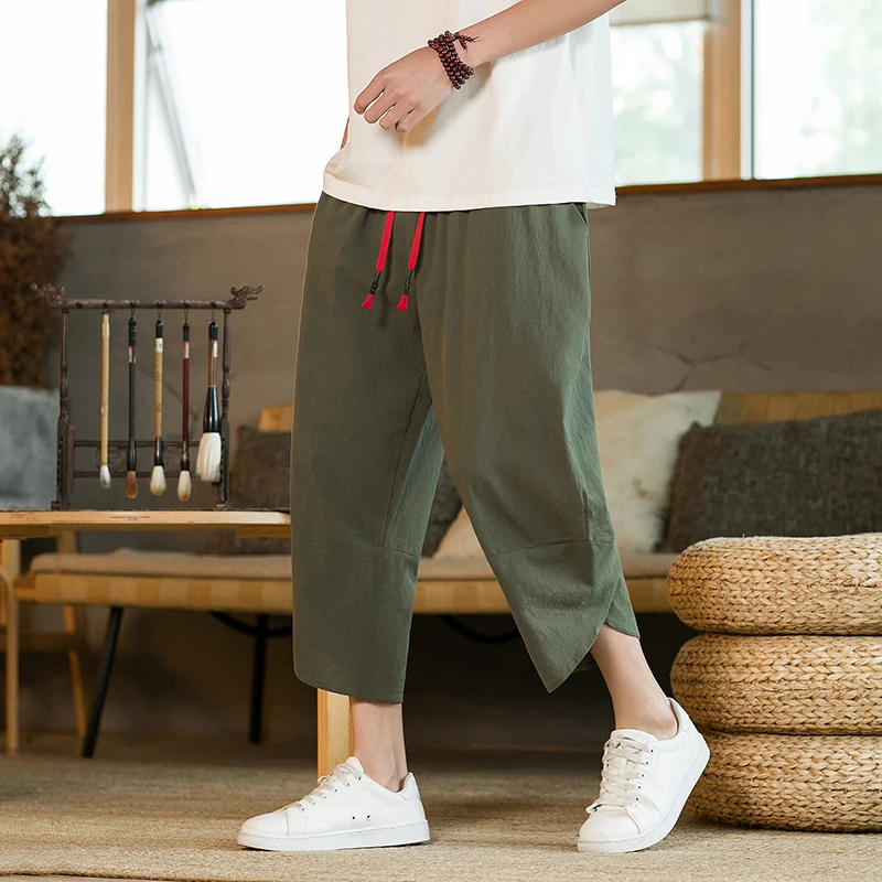 Heren Harem Broek Streetwear Kuit Lengte Cross Broek Mannen Vintage Casual Harajuku Stijl Joggingbroek Mannen Katoenen Pnats