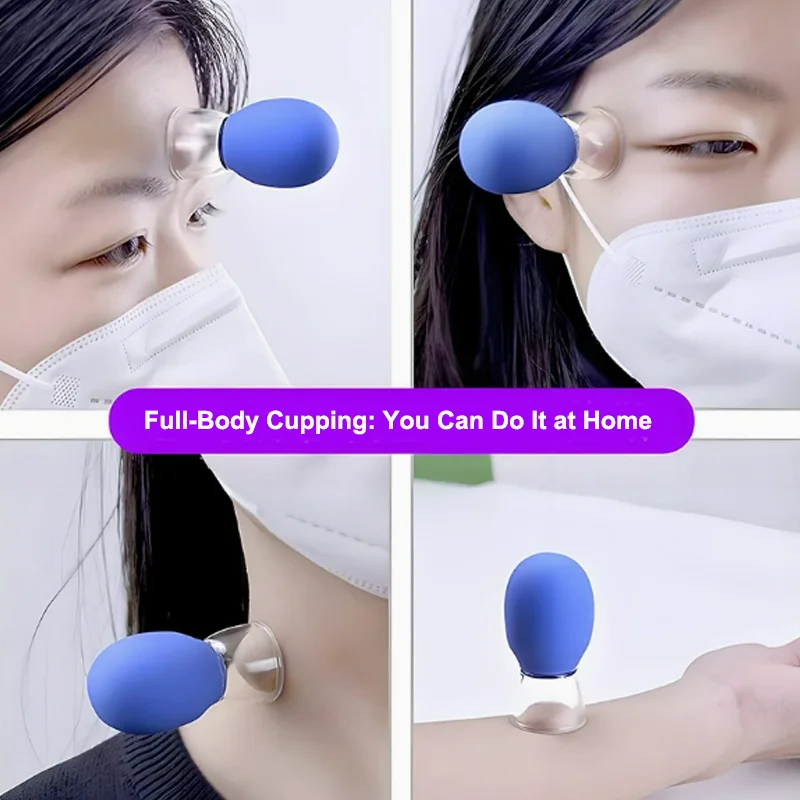 Glass Facial Cupping Set Lifts Facial Muscles Firms And Tightens The Skin Cupping Massage Silicone Cups