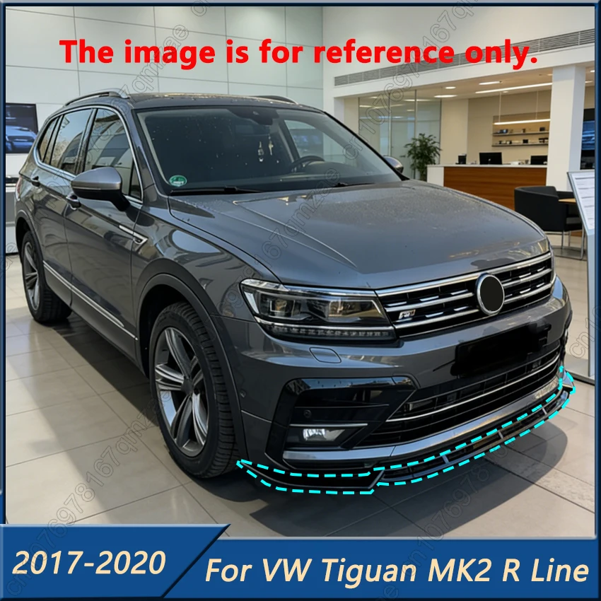 

3pcs Car Front Bumper Lip Splitter For VW VolksWagen Tiguan MK2 R-Line 2017-2020 Pre-Facelift Spoiler Body Kit Tuning Mods